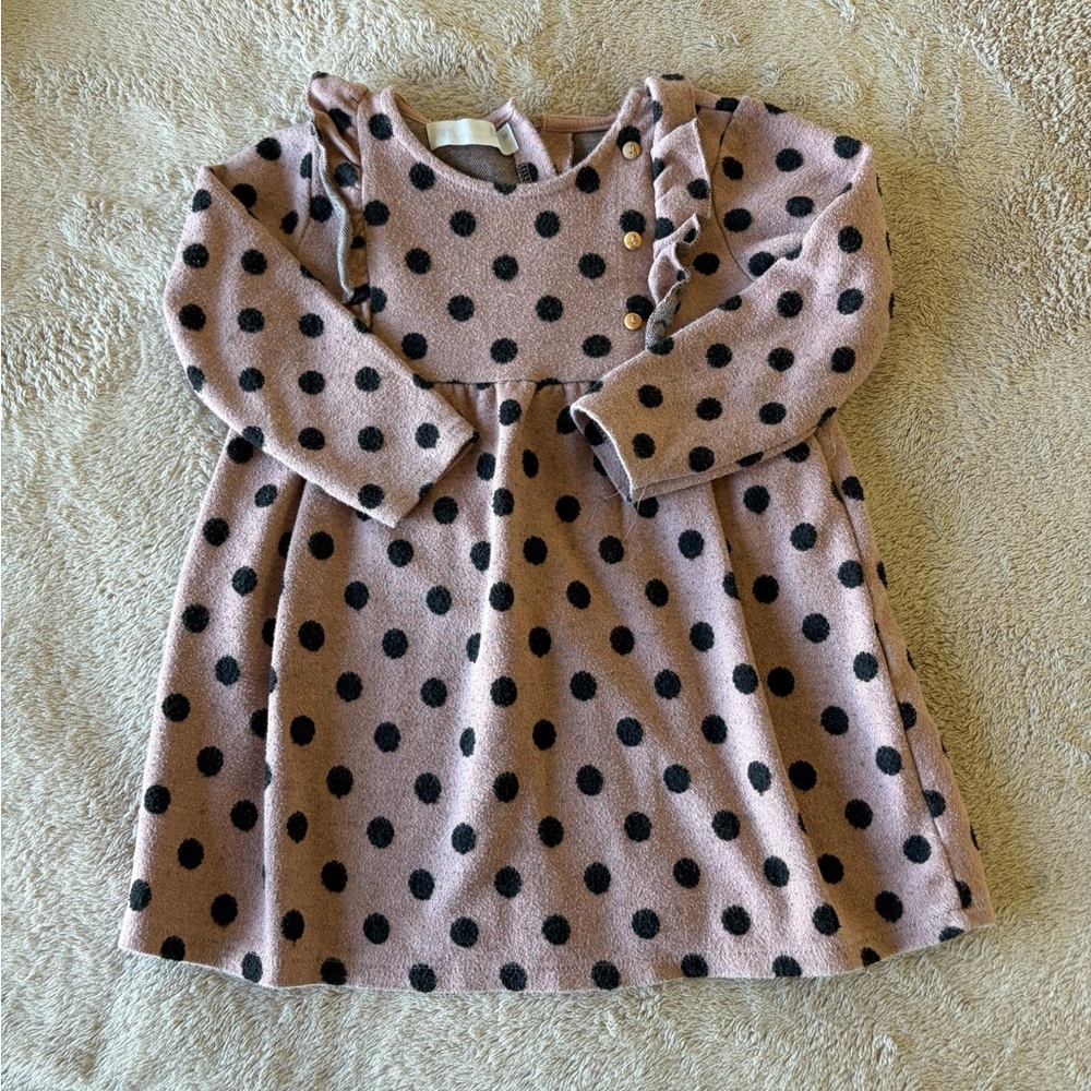 Zara Pink Dress with Black Polka Dots